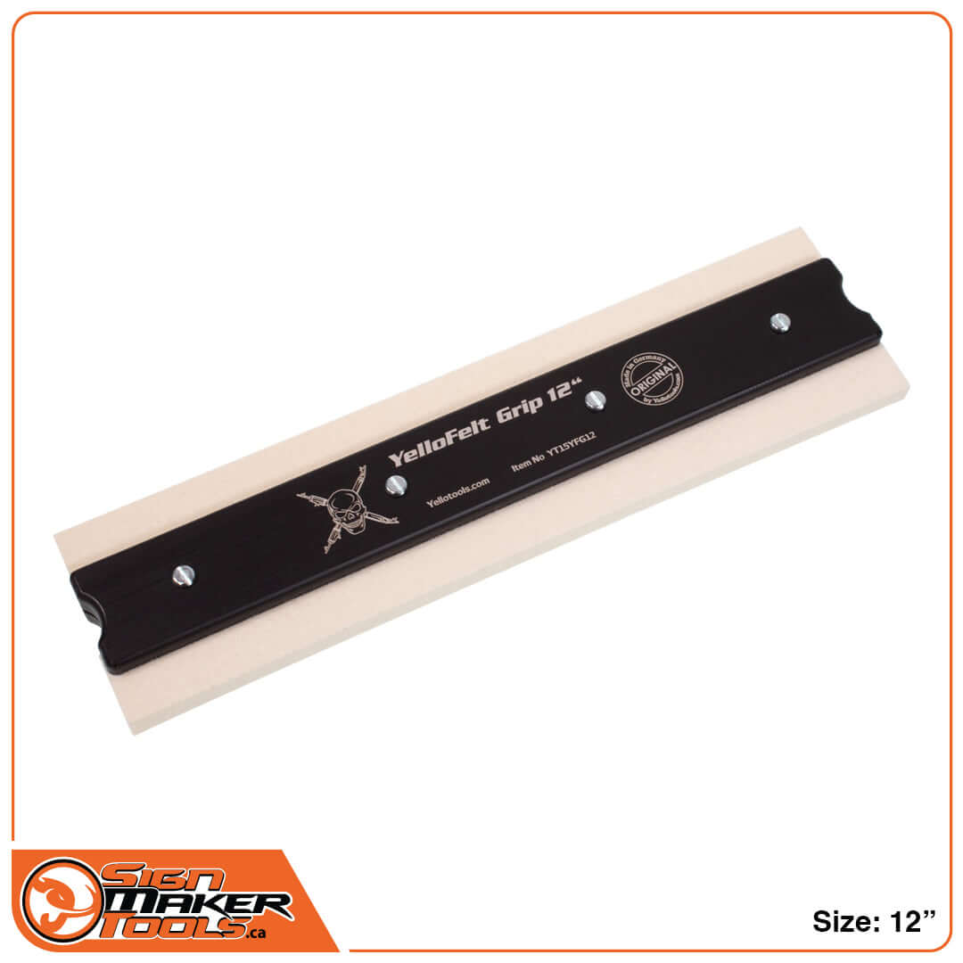 12-inch YelloFelt Grip squeegee for smooth, wide surface applications