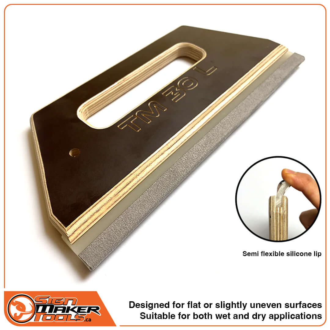 TimberMaxx XXL Squeegee tool showing flexible silicone lip for both flat and uneven surfaces