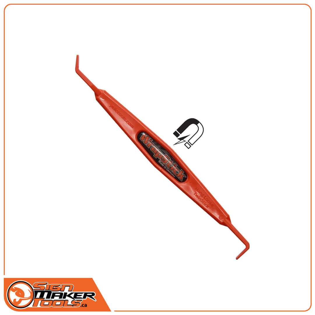 WrapStick HangLoose vinyl application tool with dual angled ends and magnet indicator