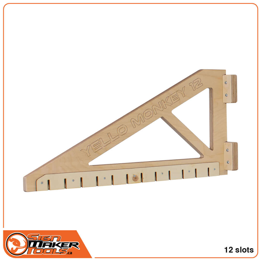 YelloMonkey 12 slot wall-mounted drying rack for prints